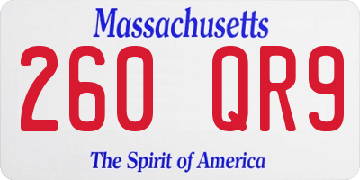 MA license plate 260QR9