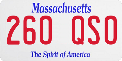 MA license plate 260QS0