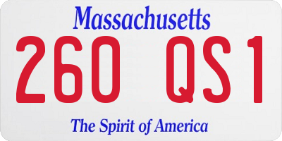 MA license plate 260QS1