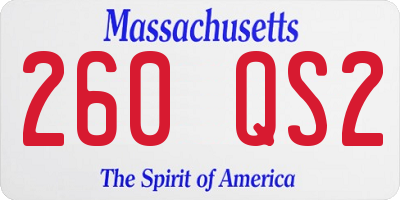 MA license plate 260QS2