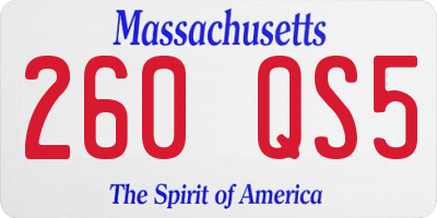 MA license plate 260QS5