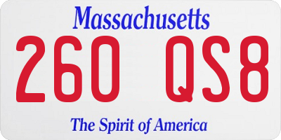 MA license plate 260QS8
