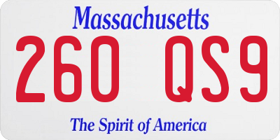 MA license plate 260QS9