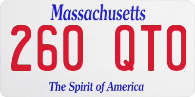MA license plate 260QT0