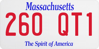 MA license plate 260QT1