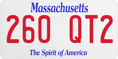 MA license plate 260QT2