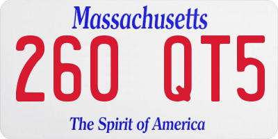 MA license plate 260QT5