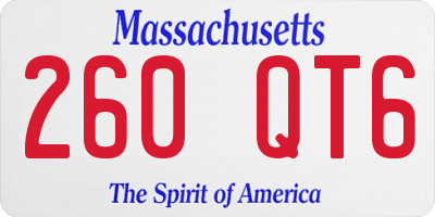 MA license plate 260QT6