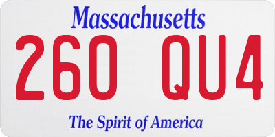 MA license plate 260QU4
