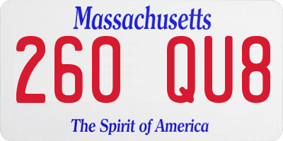 MA license plate 260QU8