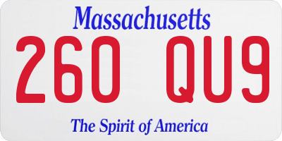 MA license plate 260QU9