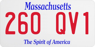 MA license plate 260QV1