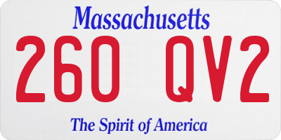 MA license plate 260QV2