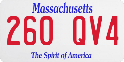 MA license plate 260QV4