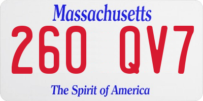 MA license plate 260QV7