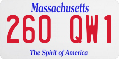 MA license plate 260QW1
