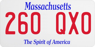 MA license plate 260QX0