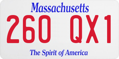 MA license plate 260QX1