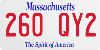 MA license plate 260QY2
