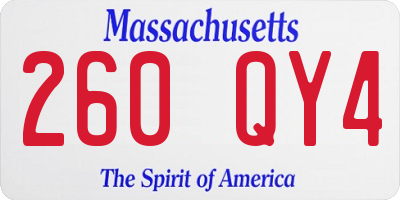 MA license plate 260QY4