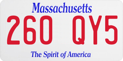MA license plate 260QY5