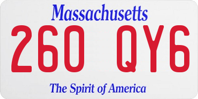 MA license plate 260QY6