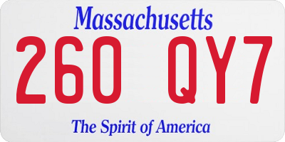 MA license plate 260QY7