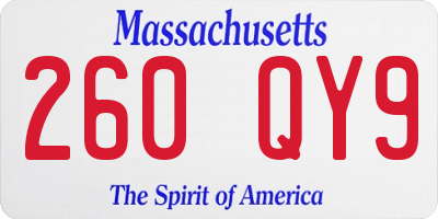 MA license plate 260QY9