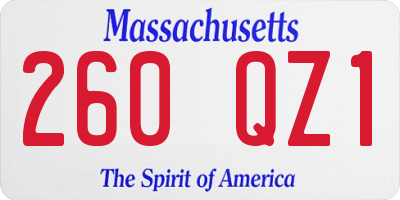 MA license plate 260QZ1