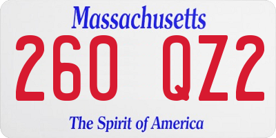 MA license plate 260QZ2