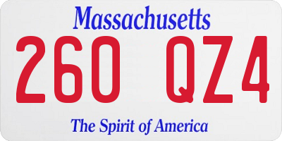 MA license plate 260QZ4