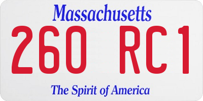 MA license plate 260RC1