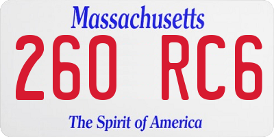 MA license plate 260RC6