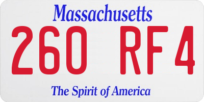 MA license plate 260RF4