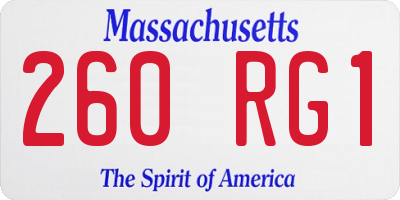 MA license plate 260RG1