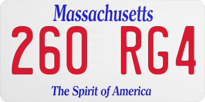 MA license plate 260RG4