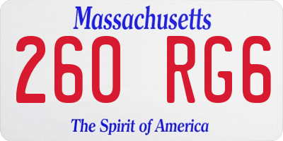 MA license plate 260RG6