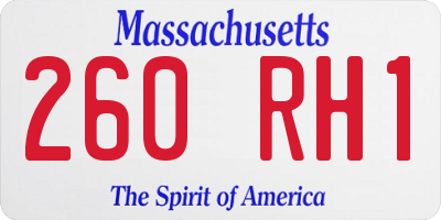 MA license plate 260RH1