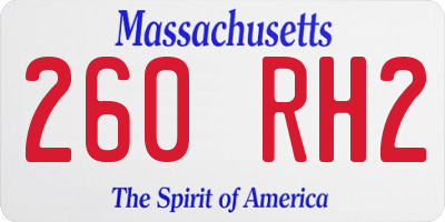 MA license plate 260RH2