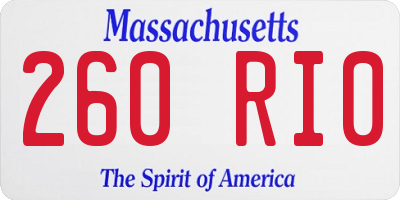 MA license plate 260RI0