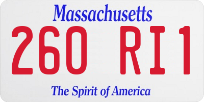 MA license plate 260RI1