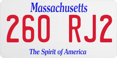 MA license plate 260RJ2