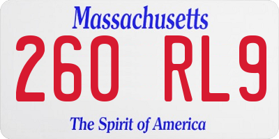 MA license plate 260RL9
