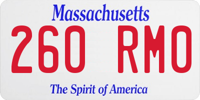 MA license plate 260RM0