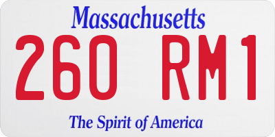 MA license plate 260RM1