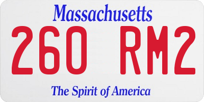MA license plate 260RM2