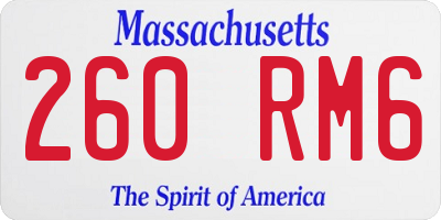 MA license plate 260RM6