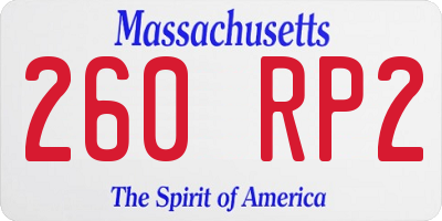 MA license plate 260RP2