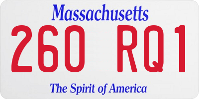 MA license plate 260RQ1