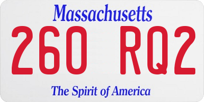 MA license plate 260RQ2